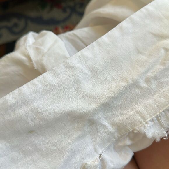 Vintage 60s Homemade White Shirt with Dolman Sleeves & Pleated Front Pockets - Picture 8 of 9